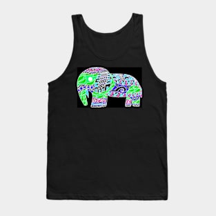 elephant in fancy pattern totonac cloths ecopop art Tank Top